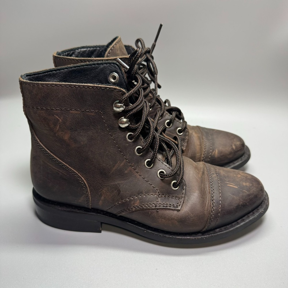 THURSDAY Boot Company Captain Lace Up Cap Toe Leather Boot womens Size US 5
